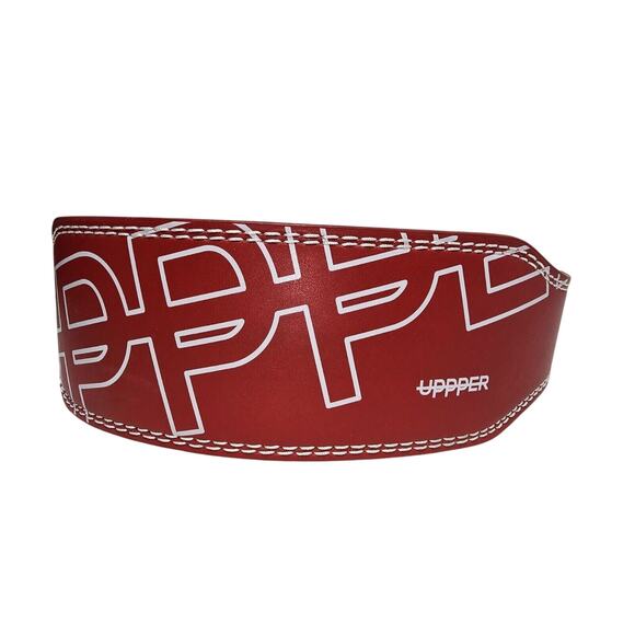 UPPPER Lifting Belt Red With Double Prong Buckle - Picture 1 of 8